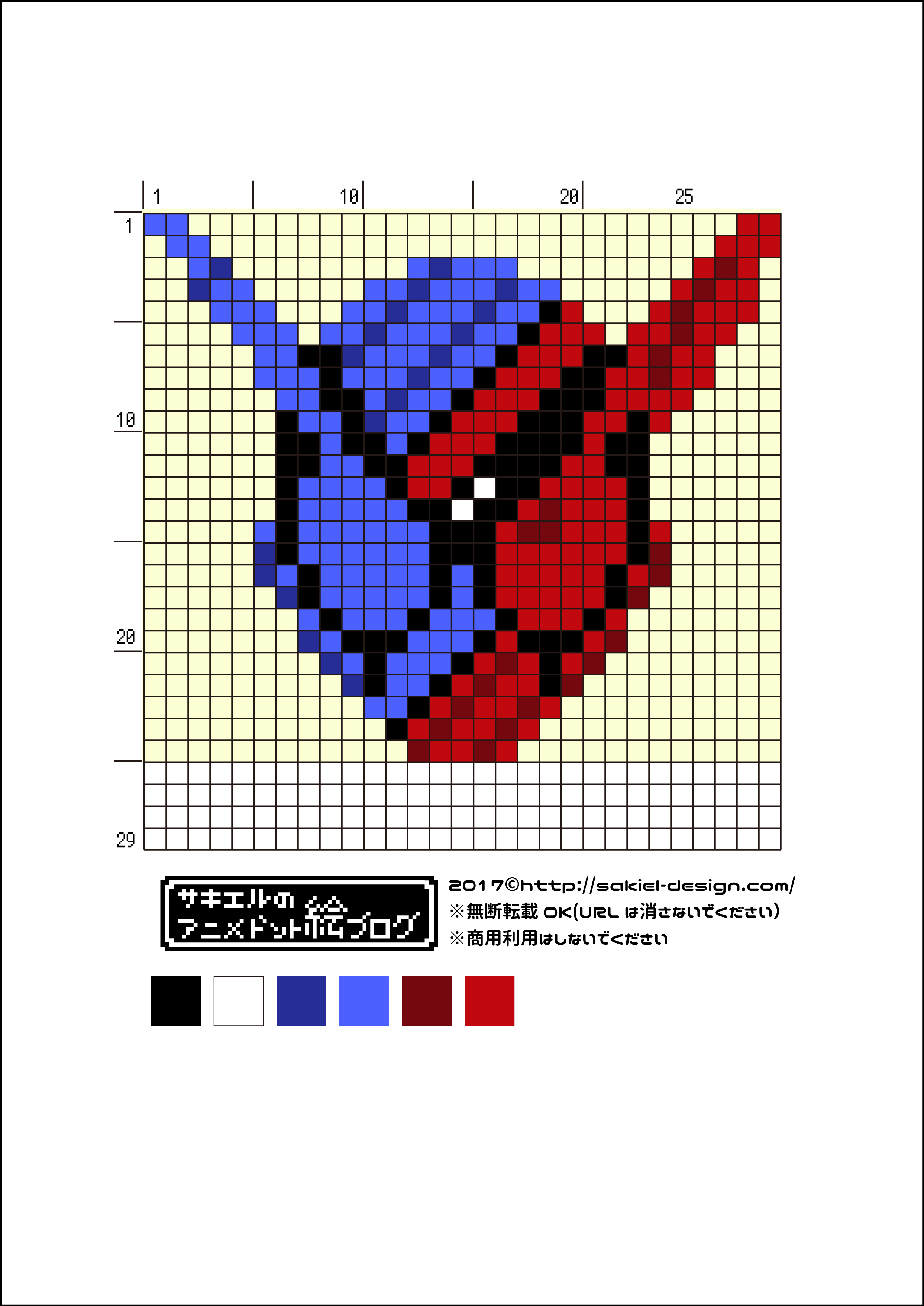 簡単バージョン ラビットタンクフォームのアイロンビーズ図案 仮面ライダービルド サキエルのアニメドット絵ブログ